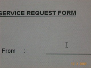 Blank unfilled form